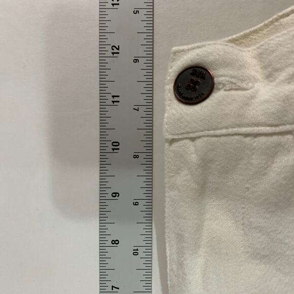 Zara 4 Womens Ecru Wide Leg Baggy Jeans Split Hem High Rise 100% Cotton - Picture 8 of 10